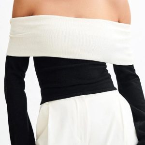 Elegant Off Shoulder Knit Sweater