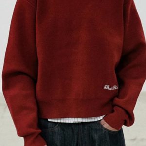Casual Vintage Crew Neck Sweater